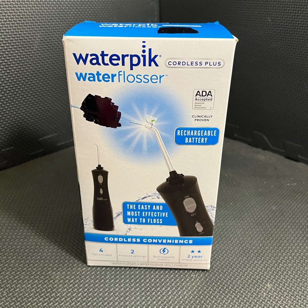 Waterpik Water Flosser Cordless Plus Black Rechargeable‎ Battery